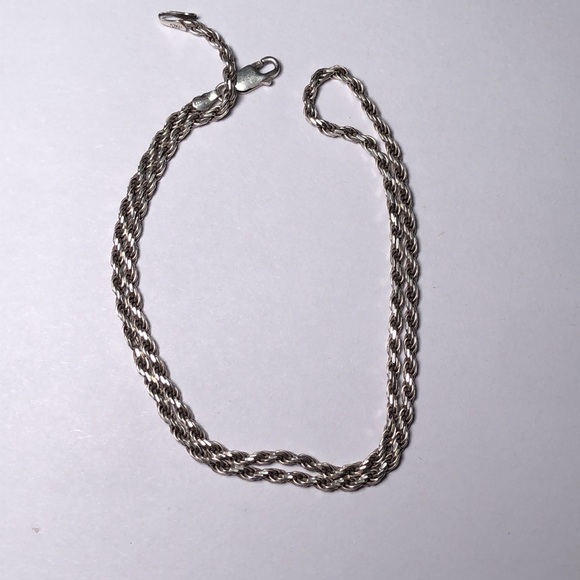 925 Italy sterling silver rope necklace KA 1772 unisex